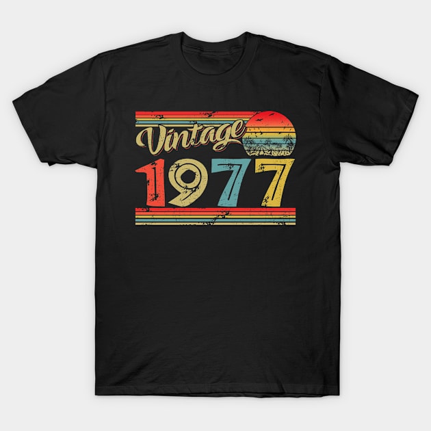 Vintage 1977 Design 43 Years Old 43rd birthday for Men Women T-Shirt by TeeBlade